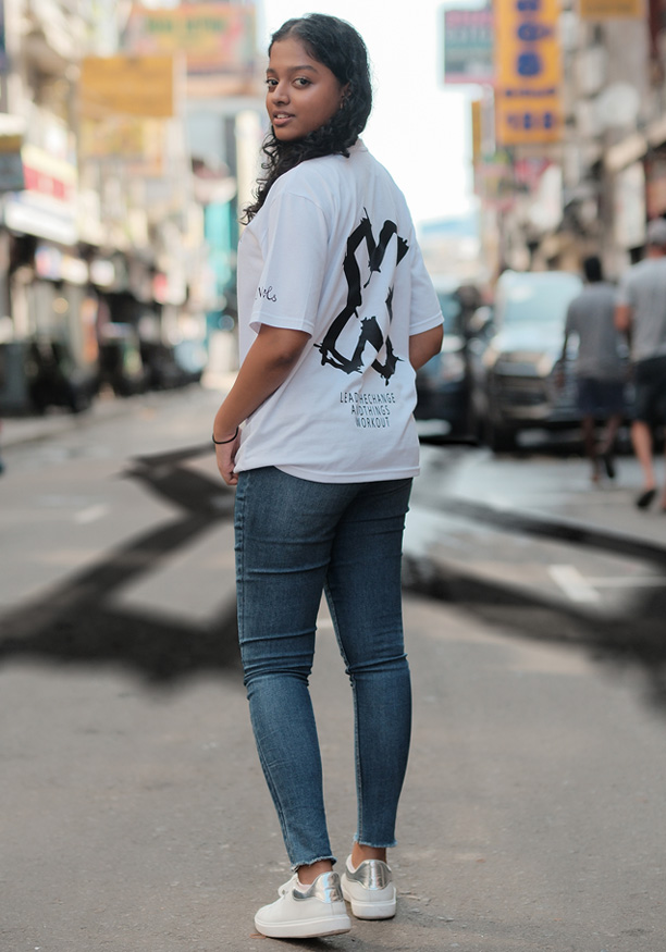 LEAD THE CHANGE BAGGY FIT WHITE UNISEX T SHIRT